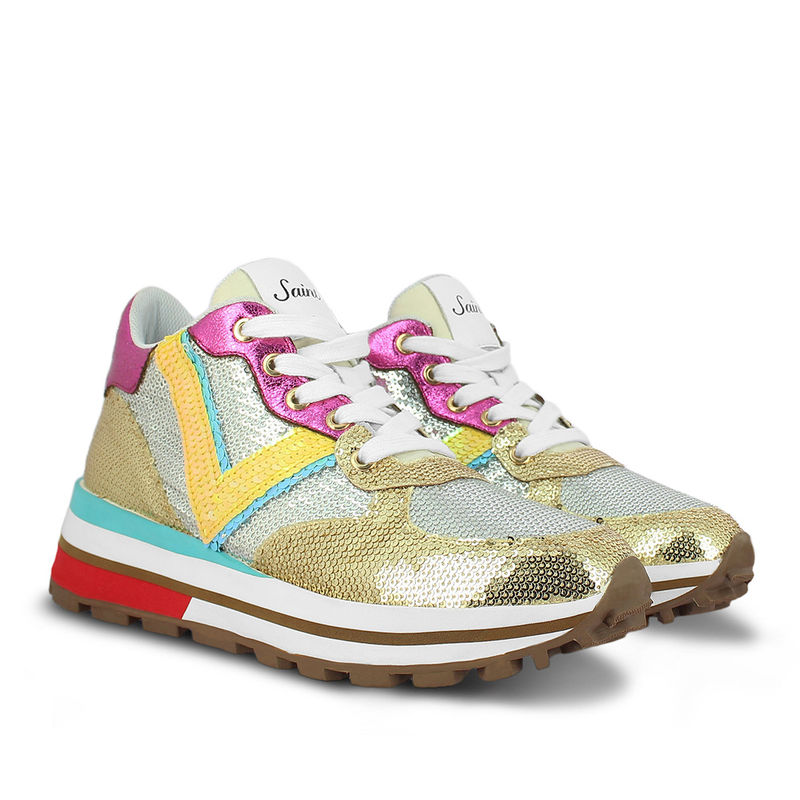 Saint G Gold Leather Handcrafted Sneakers Buy Saint G Gold Leather