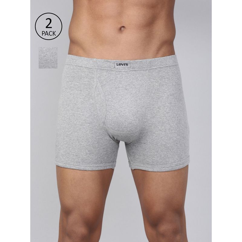 Levi's 010 Comfort Boxer Brief with Comfort & Smartskin Technology - Light Grey (Pack of 2) (L)