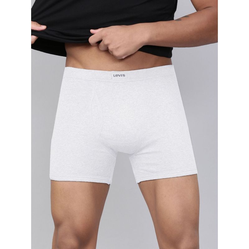 Levi's 010 Comfort Boxer Brief for Men with Comfort & Smartskin Technology - White (L)