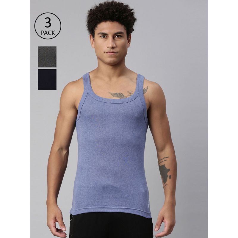 Levi's 015 Sports Vest with Branding Comfort & Smartskin Technology - Multicolor (Pack of 3) (M)