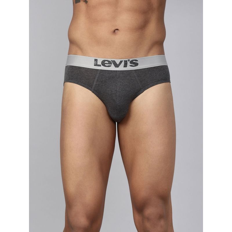 Levi's 017 Brief for Men with Comfort & Smartskin Technology - Grey (M)