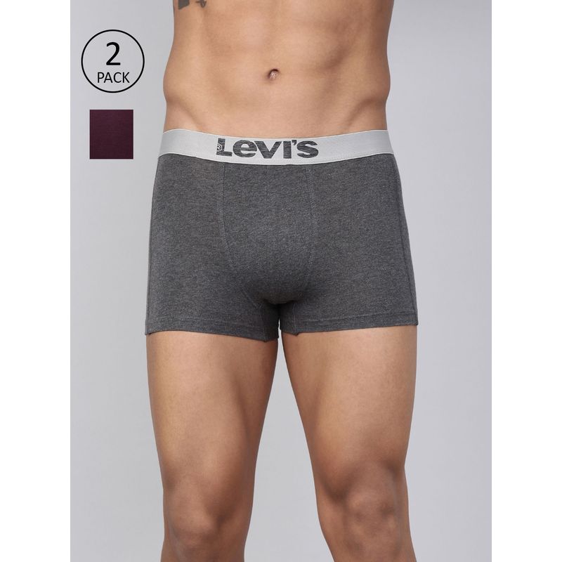 Levi's 018 Neo Trunk for Men with Comfort & Smartskin Technology - Multicolor (Pack of 2) (M)