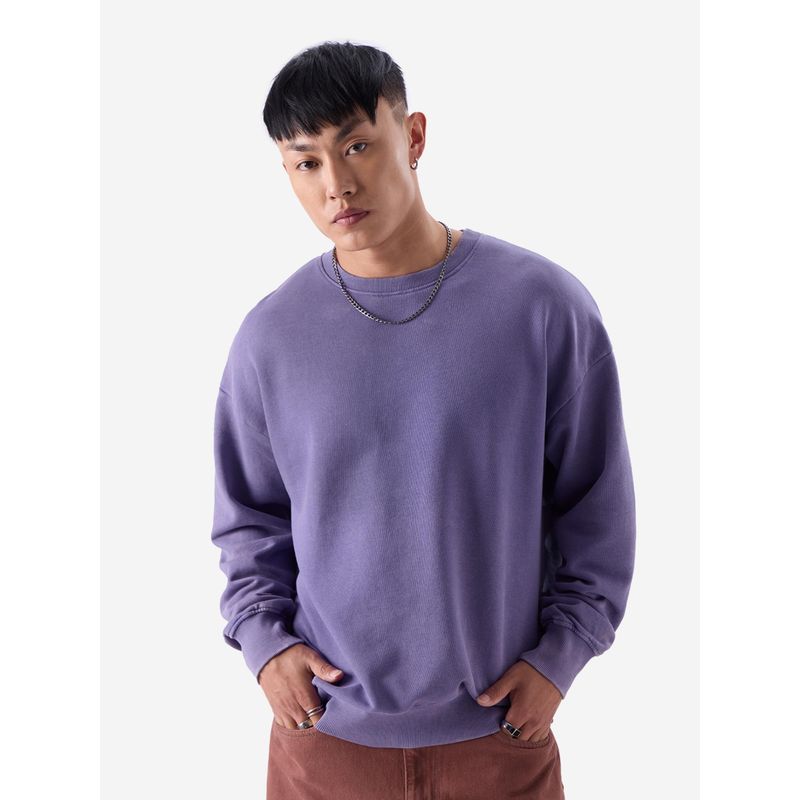 The Souled Store TSS Solids: Purple Surf Men Oversized Sweatshirt (2XL)
