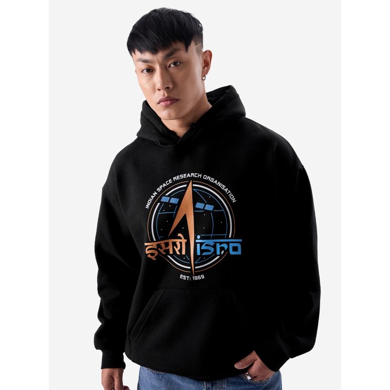 The Souled Store Official ISRO: Logo Men Oversized Hoodie (L)