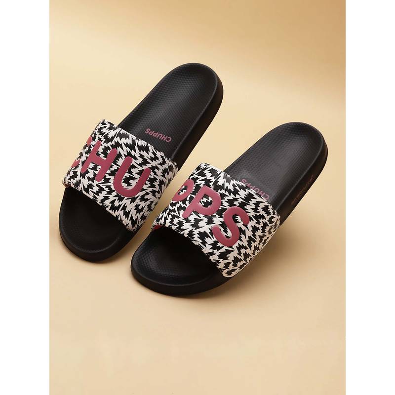 Chupps Women Nyra Supportive Footbed Sliders - Black (UK 5)
