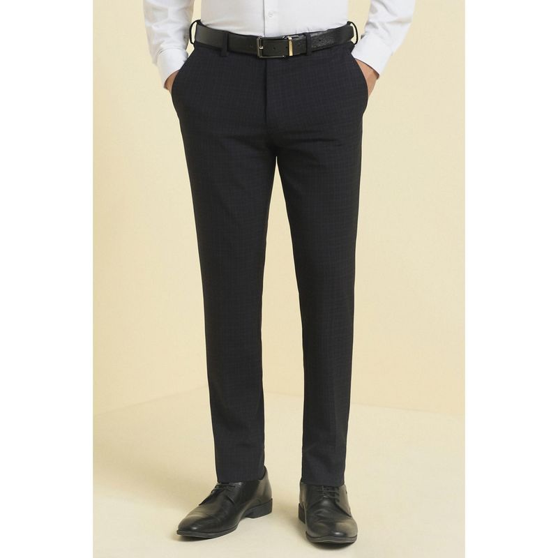 Allen Solly Men Black Check Formal Trousers (32)