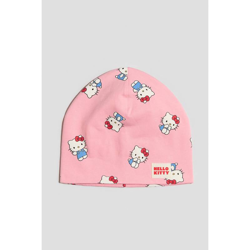H&M Girls Pink Printed Fleece-Lined Beanie (1.5-6 Years)