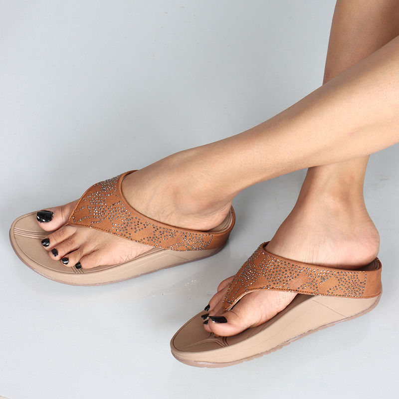 Carlton London Beige Ethnic Comfort Sandals (EURO 37)