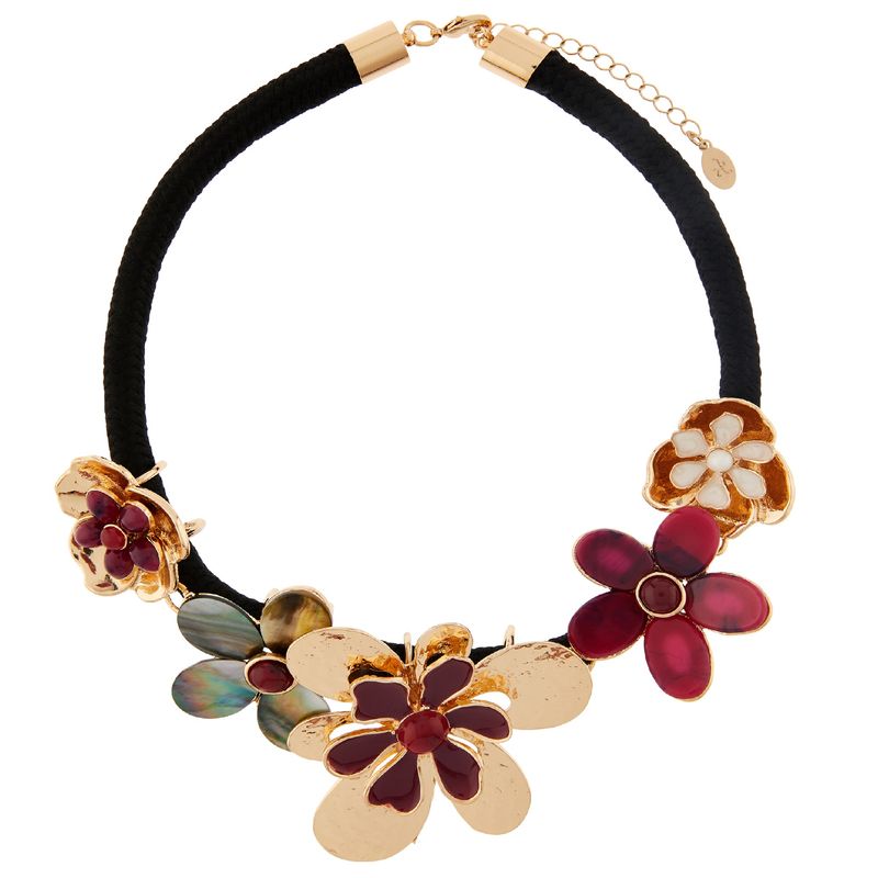 J. Crew Ivory Blush Floral Rhinestone Necklace