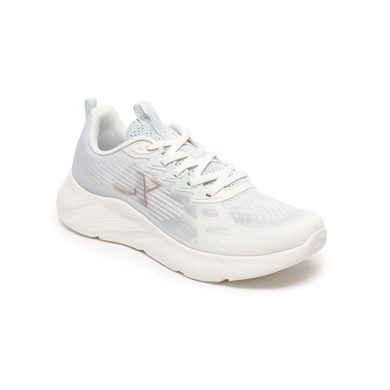 Xtep Women White & Green Nylon Mesh Textured Running Shoes (EURO 35)