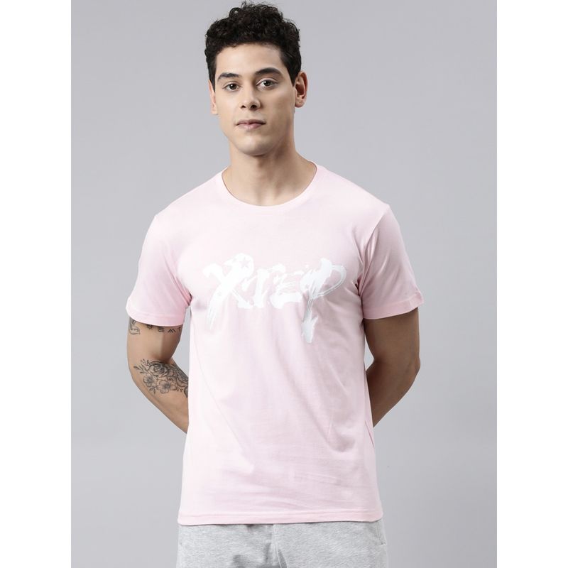 Xtep Pink Printed Basketball T-Shirt (XL)