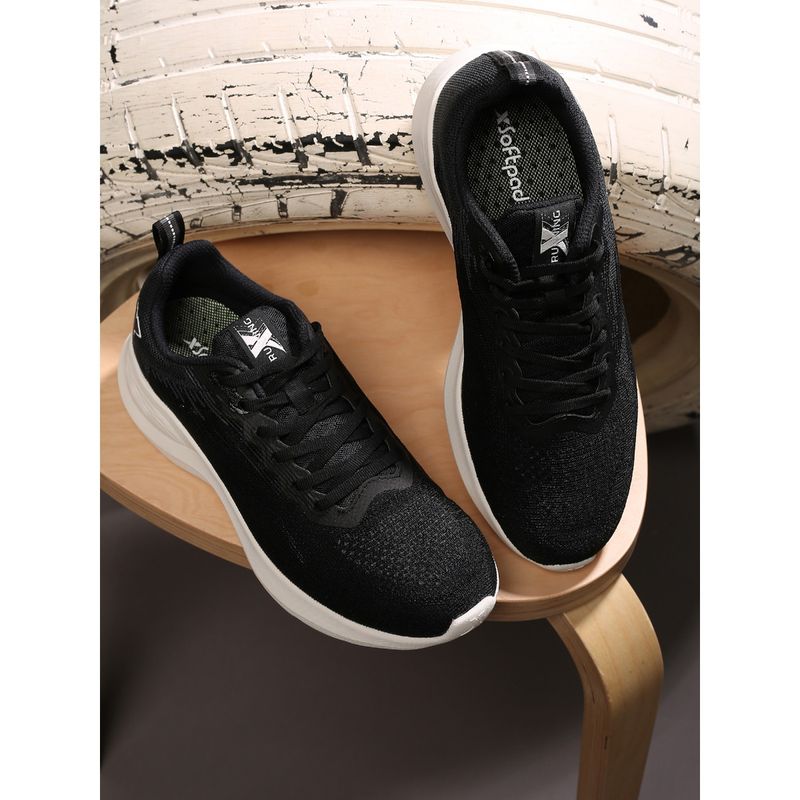 Xtep Women Black Comfort Textured Running Shoes (EURO 36)