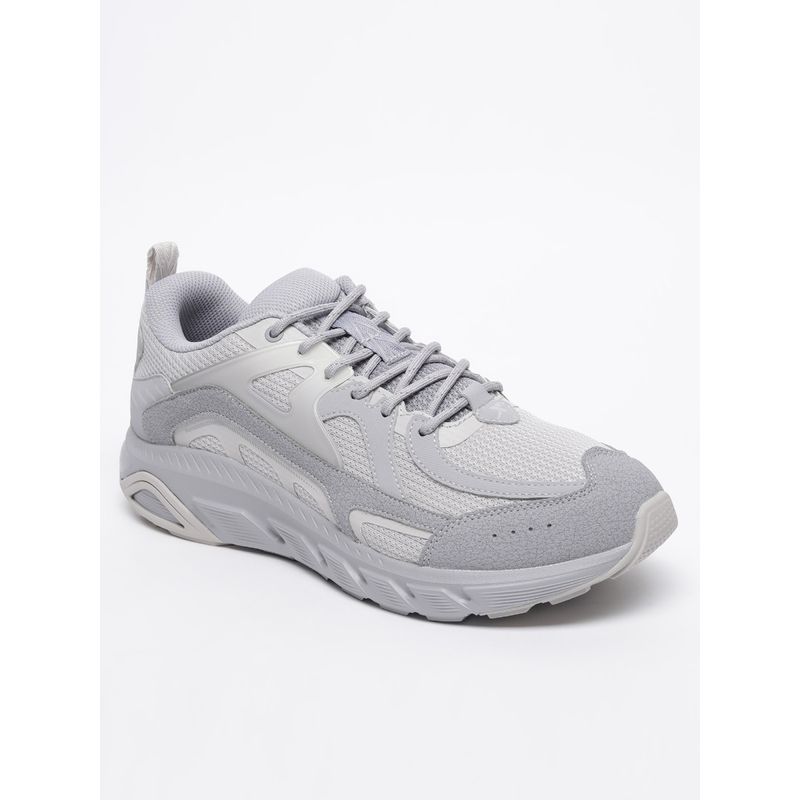 Xtep Men Grey & Grey Outdoor Power run Shock Absorption Textured Running Shoes (EURO 41)