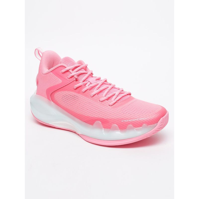 Xtep Men Peach Pink Sidewall TPU & Extra Grip Durable Arena Textured Basketball Shoes (EURO 40)