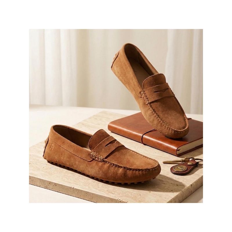 Rockport Men Legacy Suede Leather Brown Loafers (UK 6)