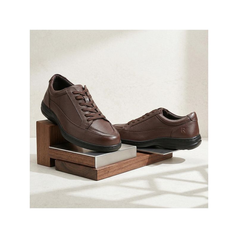Rockport Men Easeride ZORO Dark Brown Leather Oxfords (UK 8)