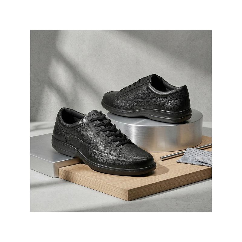 Rockport Men Easeride ZORO Black Leather Oxfords (UK 6)