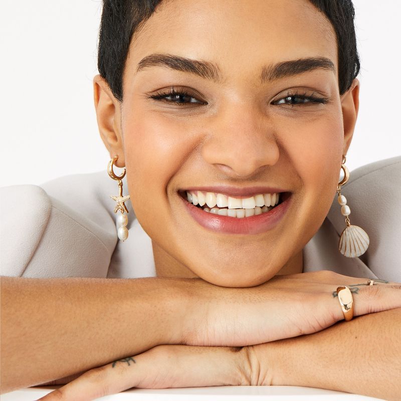 Accessorize London Pearl And Shell Mismatched Earrings Buy Accessorize