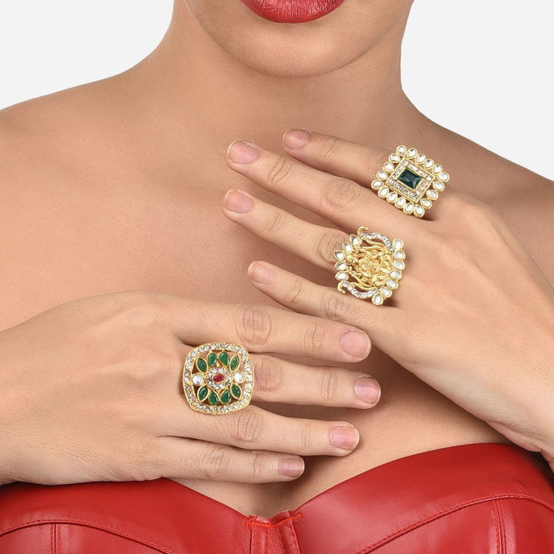 Hamsa Gold Flexi Ring Jewellery India Online - CaratLane.com