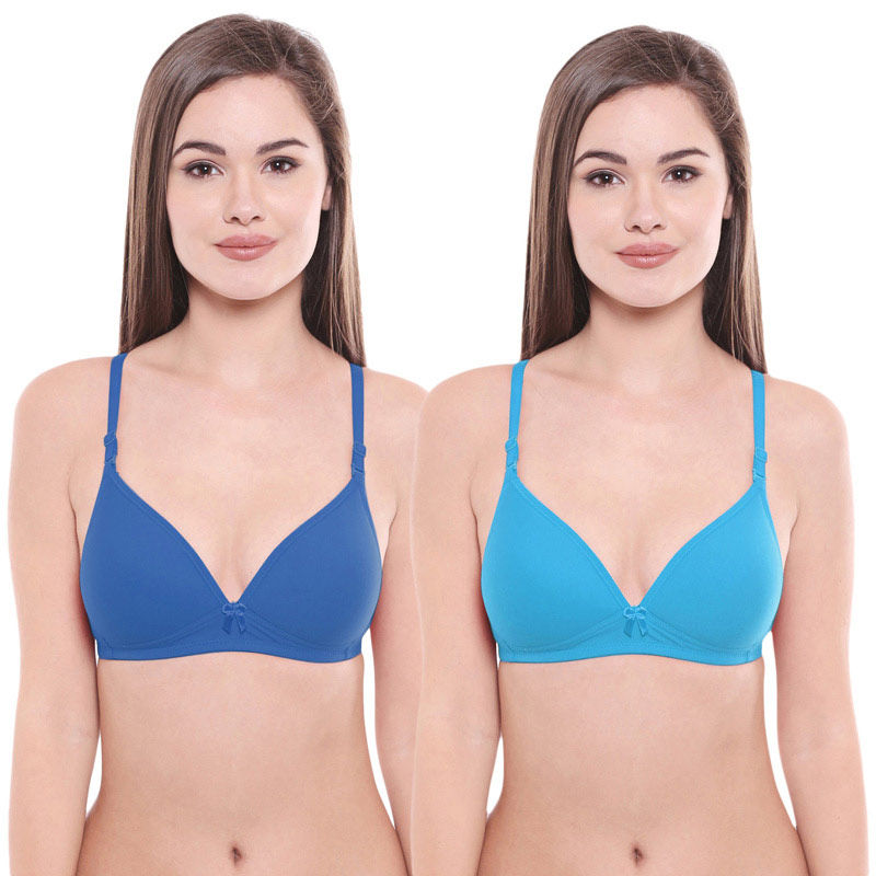 Bodycare Pack Of 2 Lightly Padded T-Shirt Bra - Multi Color (36B)