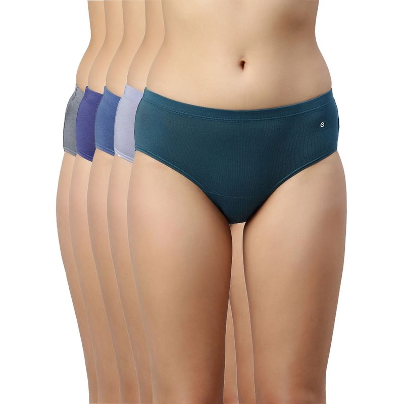 Enamor CR17-Stretch Cotton Antimicrobial & Stain Releas Finish Hipster Panty (Pack of 5) (XL)
