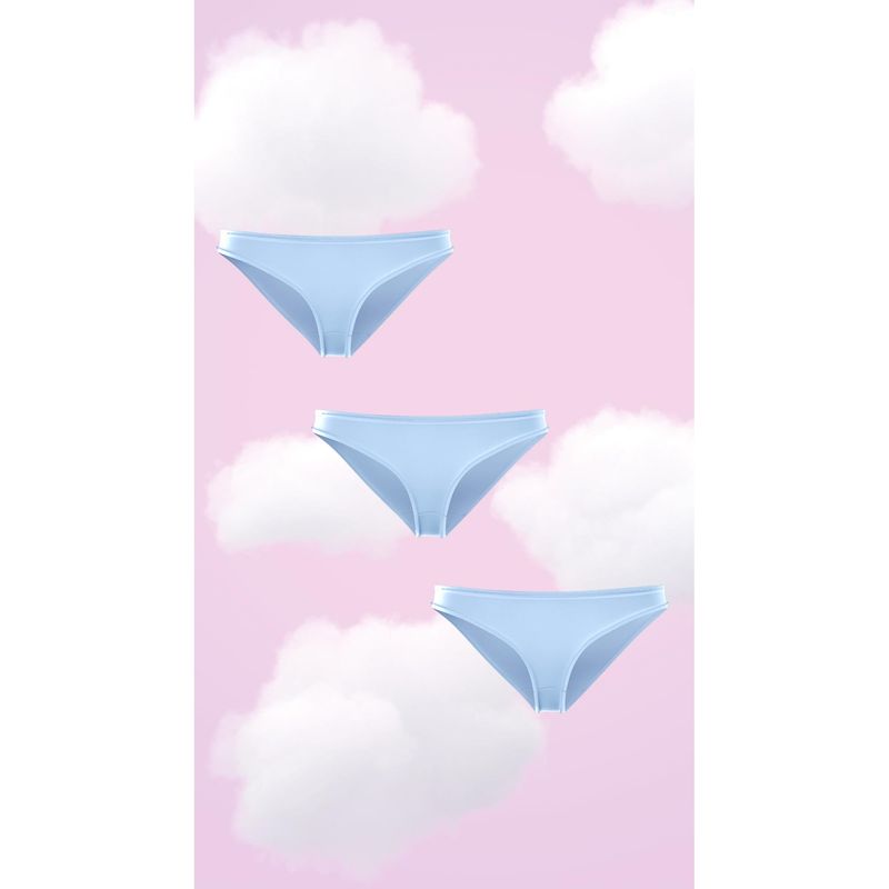 NeceSera Supima Modal Full Coverage Bikini Nessies Airy Blue (Pack of 3) (S)