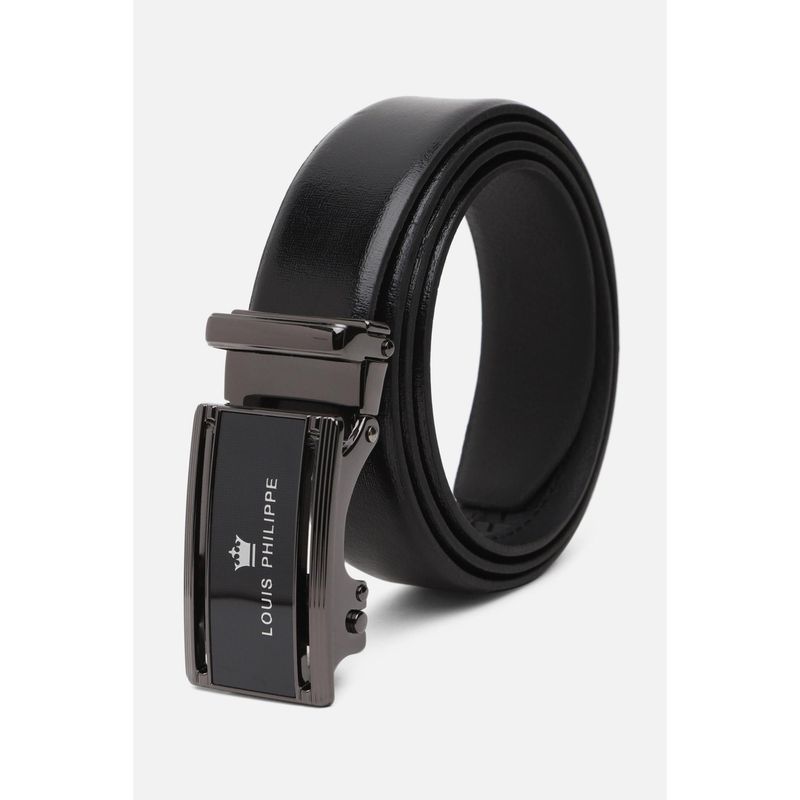Louis Philippe Men Black Solid Genuine Leather Formal Belt (M)