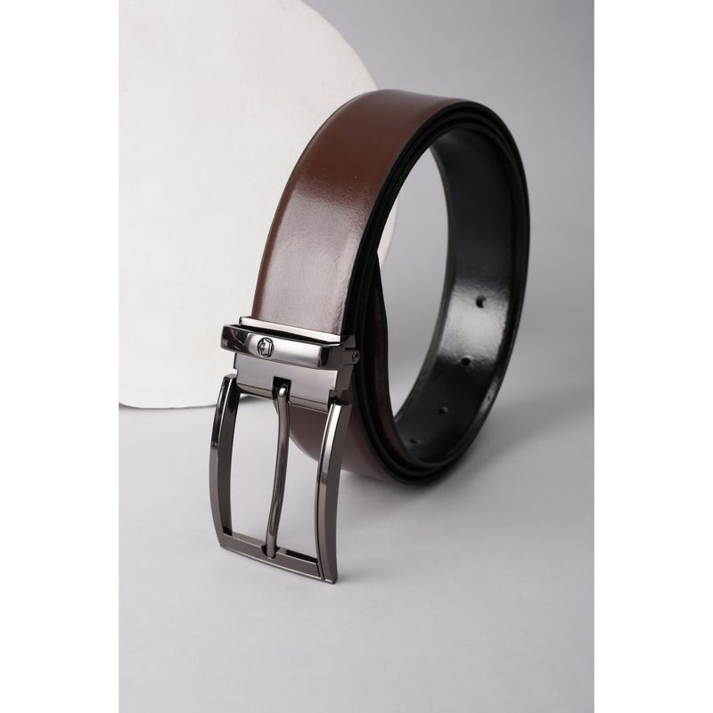 Louis Philippe Men Brown Solid Leather Formal Belt (M)