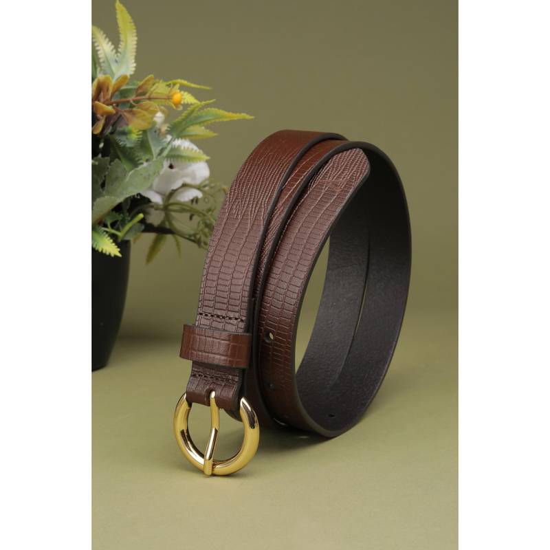 Van Heusen Women Brown Textured Casual Belt (XL)