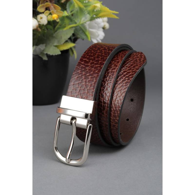 Van Heusen Women Brown Textured Casual Belt (L)
