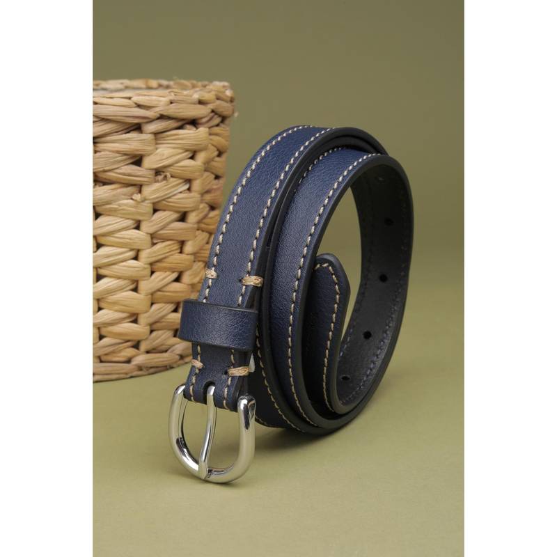 Van Heusen Women Navy Blue Solid Casual Belt (XL)