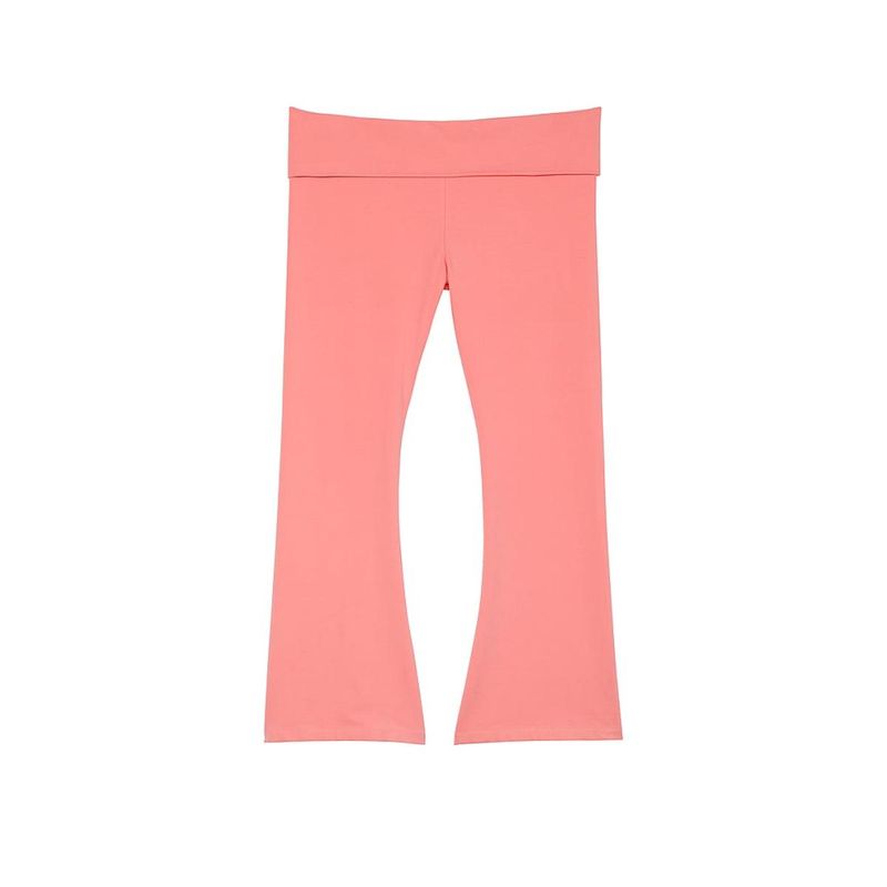 Victoria's Secret Peach Cotton Fold over Flare Leggings (2XL)