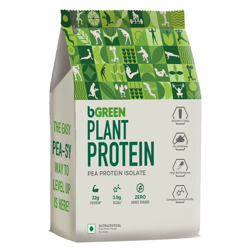 bGREEN by HealthKart Vegan Plant Protein Powder, 25 g Protein(Chocolate, 1 kg)