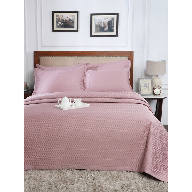Maspar Pink Summer Ac Room Cotton Bed Solid Quilt (Double)