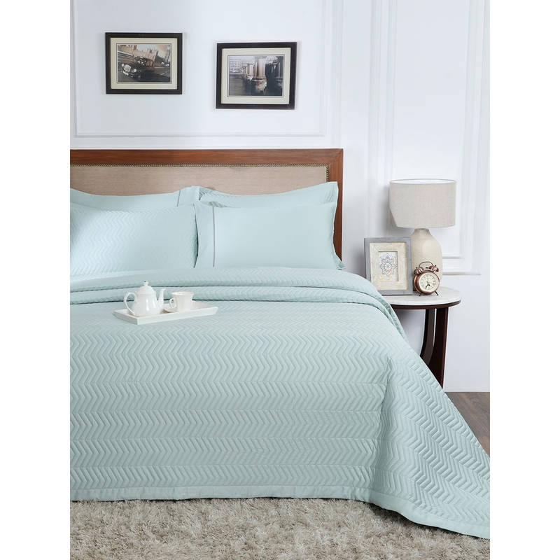 Maspar Green Summer Ac Room Cotton Bed Solid Quilt (Double)