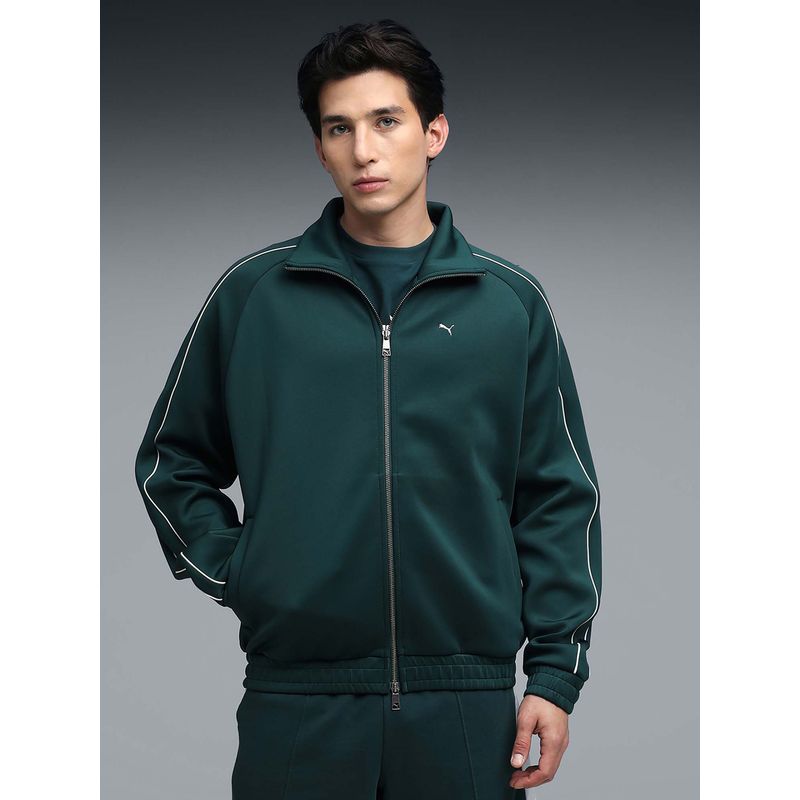 Puma T7 Men Green Solid Track Jacket (S)