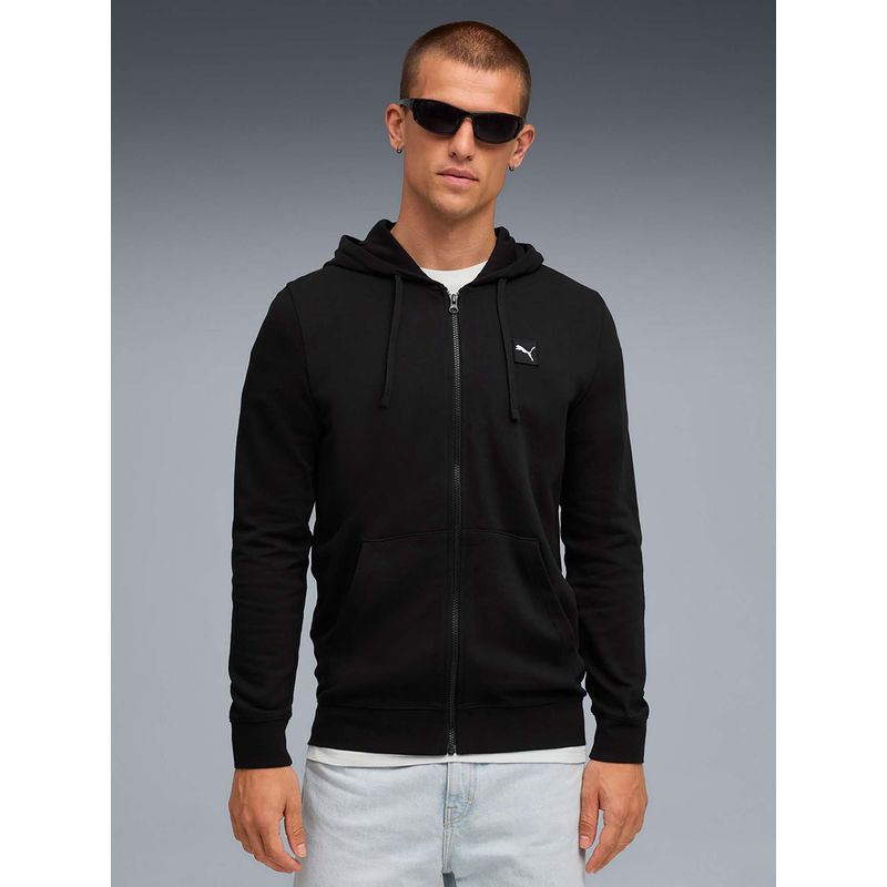 Puma Essentials Elevated Men’s Black Cotton Regular Fit Hooded Jacket (S)