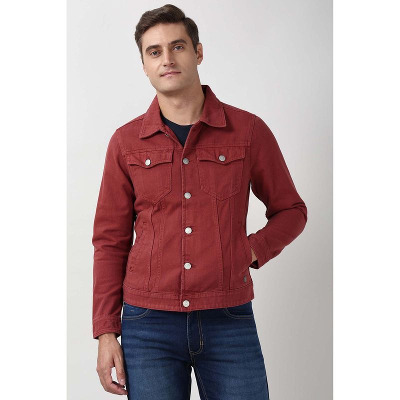Peter England Men Red Solid Casual Shacket (S)
