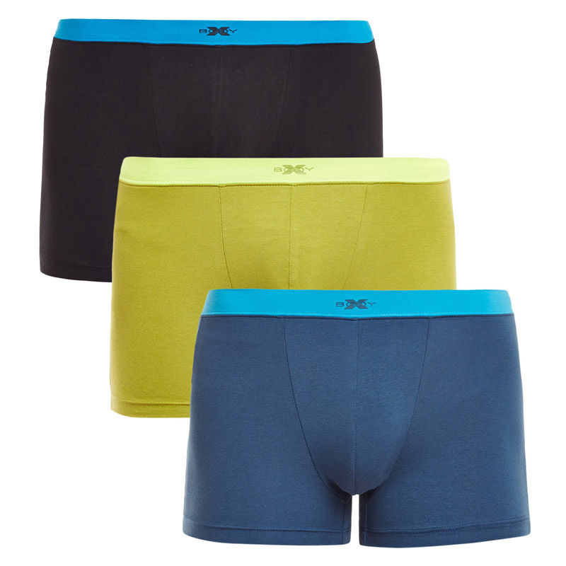 BODYX Pack Of 3 Solid Trunks In Multi-Color (M)