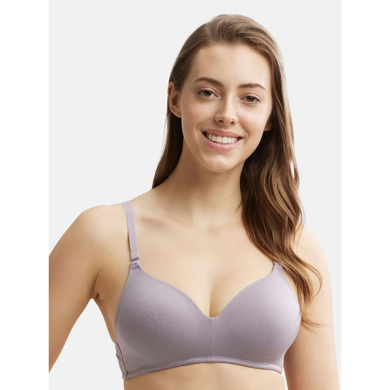 Jockey JW11 Wirefree Padded Tencel Lyocell Elastane Multiway T-Shirt Bra-Minimal Grey (32B)