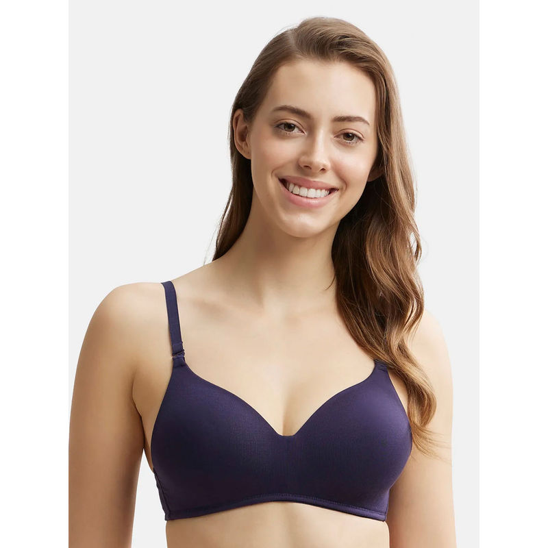 Jockey JW11 Wirefree Padded Tencel Lyocell Elastane Multiway T-Shirt Bra-Classic Navy (32C)