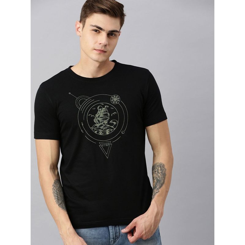 Huetrap Mens Round Neck Short Sleeve Eco Graphic T-Shirt (S)
