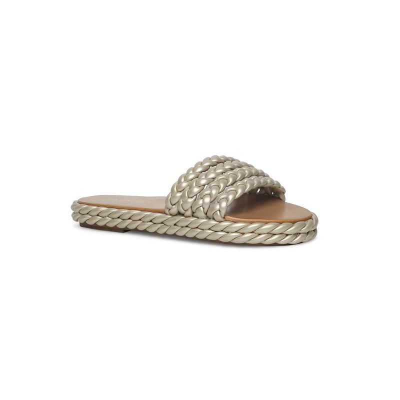 Tao Paris Milan Braided Casual Taupe Sliders (UK 3)
