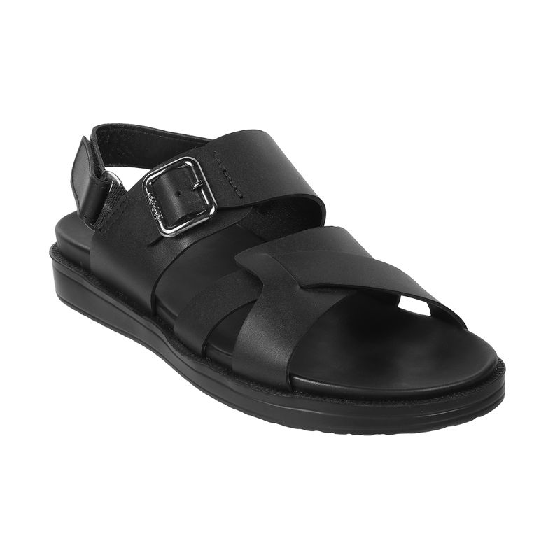 Mochi Solid/Plain Black Sandals (EURO 40)