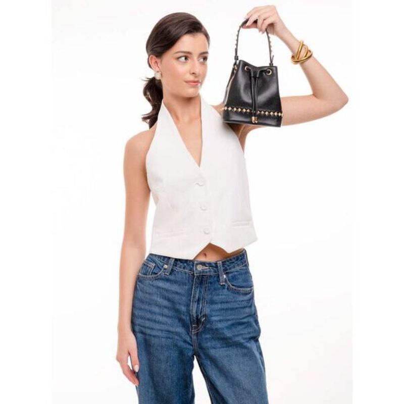 Buy Suave Bags Black Kelli Rock stud Bucket Bag Online