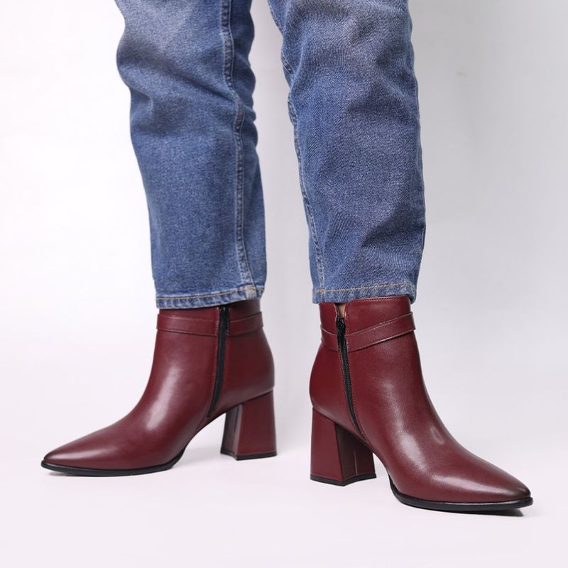 Monrow Emery Maroon Block Casual Boots (EURO 36)