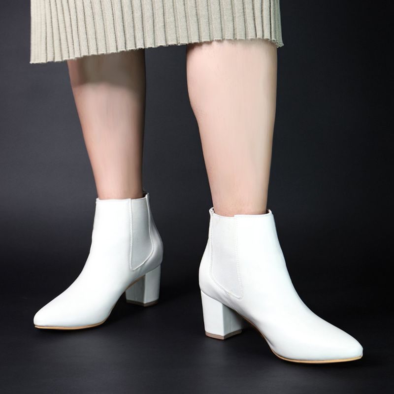 Monrow Aurely Cream Block Chelsea Boots (EURO 37)