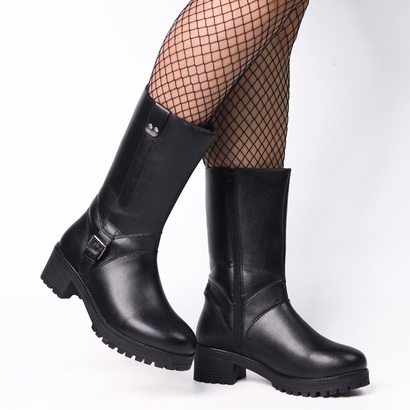 Monrow Maria Black Block Heel Casual Boots (EURO 36)