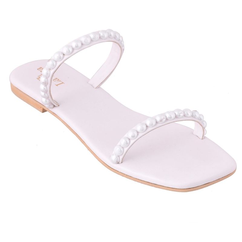 La Fiza BLANC - Pearl White Flats (EURO 36)