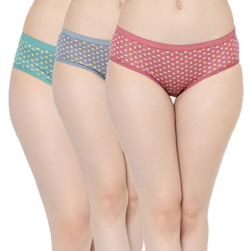 Groversons Paris Beauty Regular Outer Elastic Assorted Panties (PO3) - Multi-Color (L)